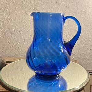 Blown glass Blue Glass Pitcher
